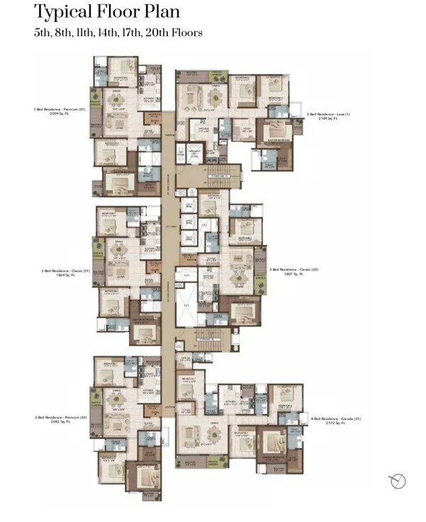 CKPC Heart of Harmony Typical Floor Plan 5th 8th 11th 14th 17th 20th Floors