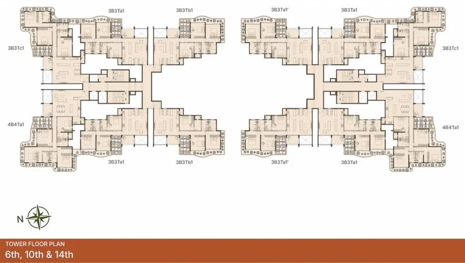 Graviti Hanging Gardens Tower Floor Plan 6th 10th and 14th Floors
