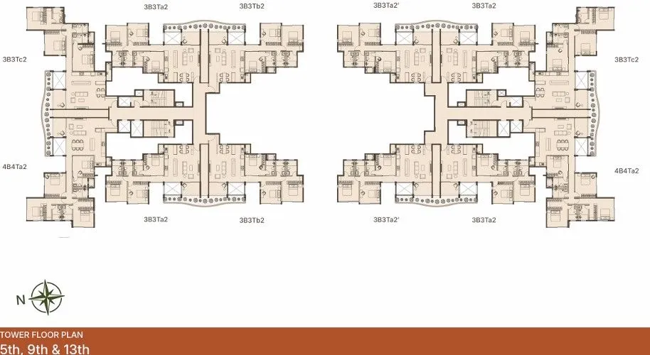 Graviti Hanging Gardens Tower Floor Plan 5th 9th and 13th Floors
