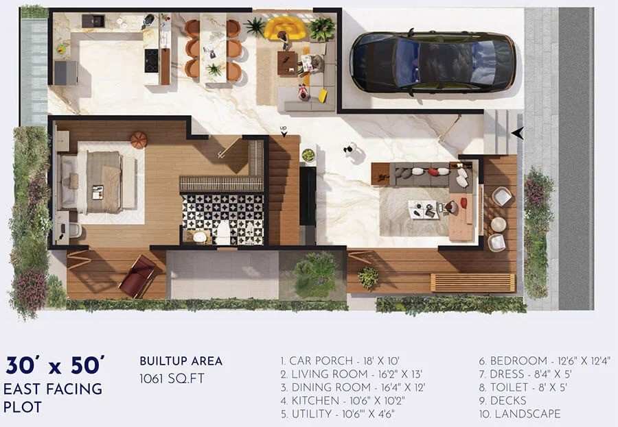 Guru Punvani Elegance Floor Plan 4 BHK Villa Ground Floor