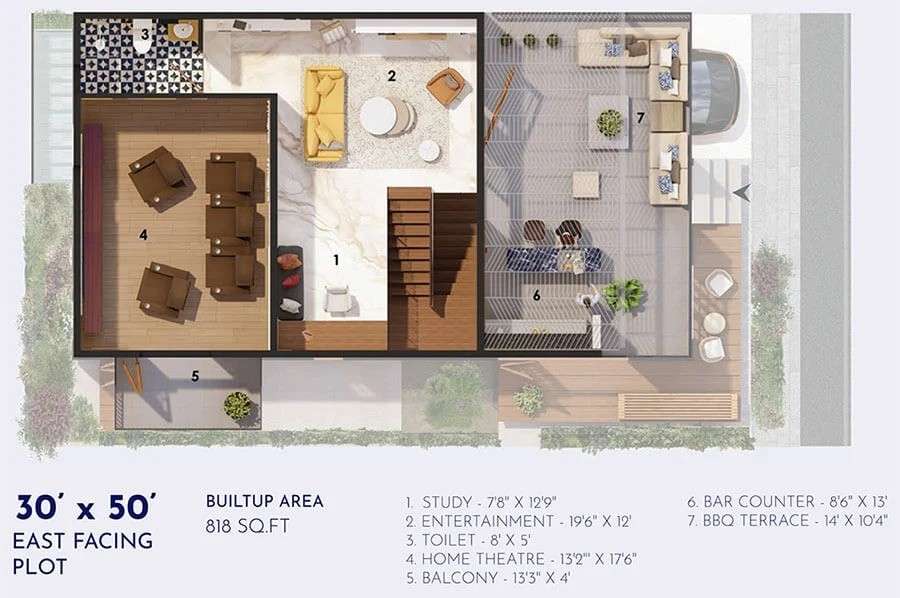 Guru Punvani Elegance Floor Plan 4 BHK Villa Terrace