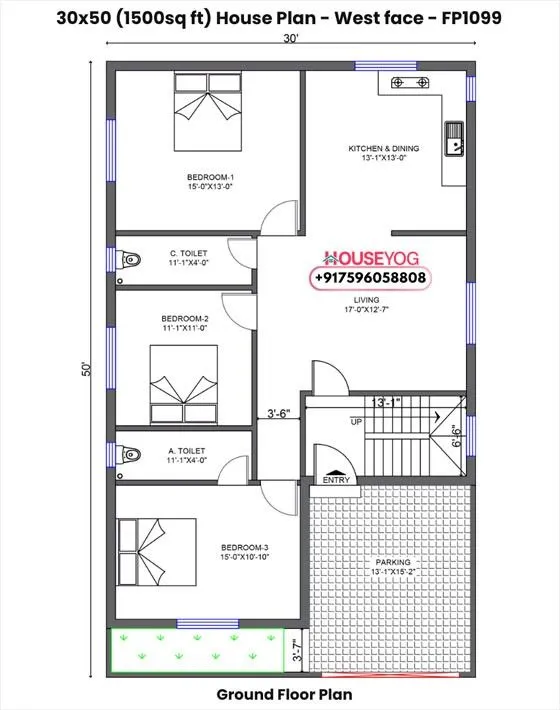 IVC Northshire Address Floor Plan 30x50 West Facing