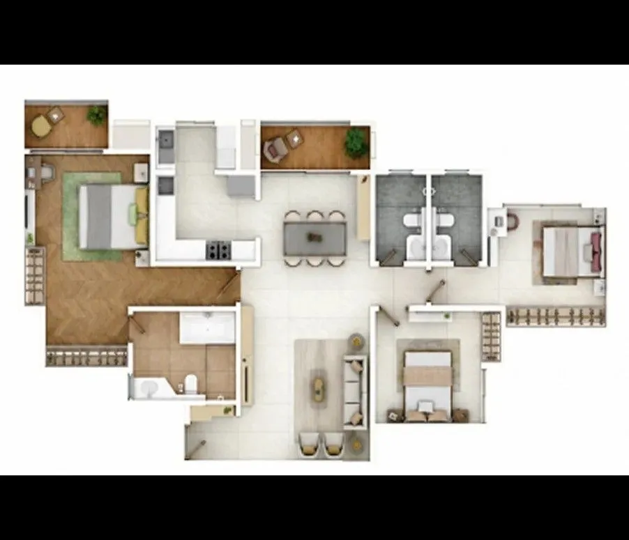 Purva Codename Diamond Floor Plan 3 BHK