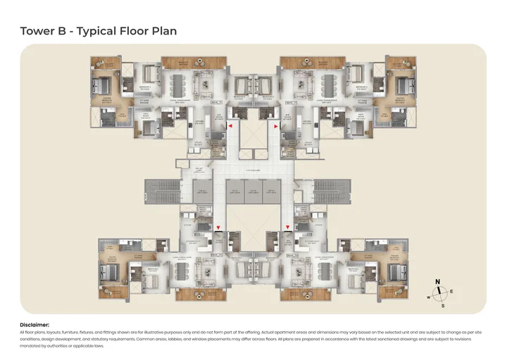 Purva Silver Sky Typical Floor Plan Tower B