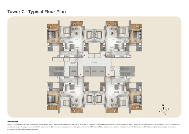 Purva Silver Sky Typical Floor Plan Tower C