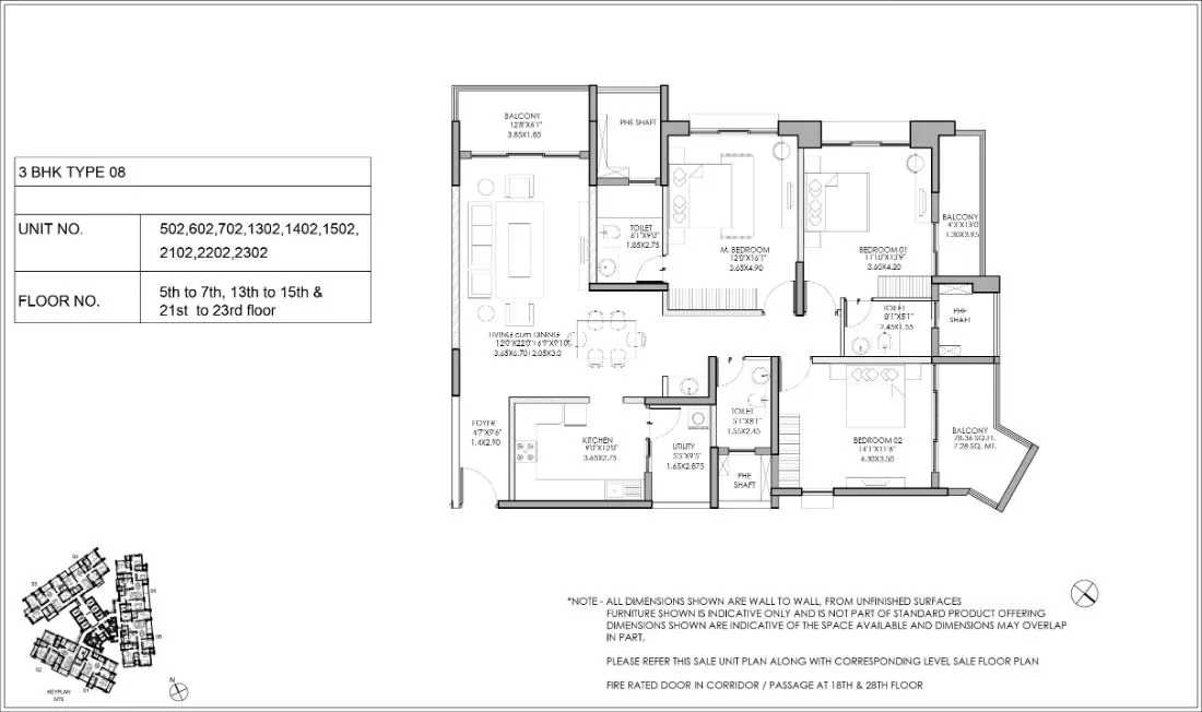 Shapoorji Pallonji ParkWest 3 BHK floor plan Type 8