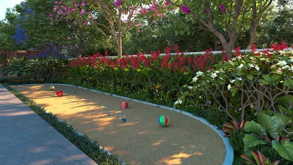 Sandpit play area at Suraksha Whispering Waves Begur