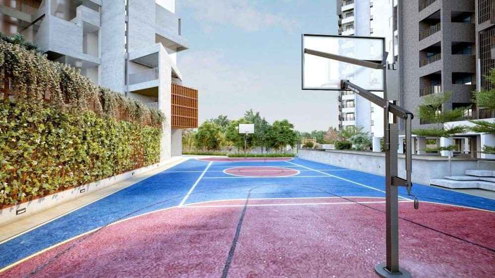 Multipurpose sports court at Suraksha Whispering Waves Begur