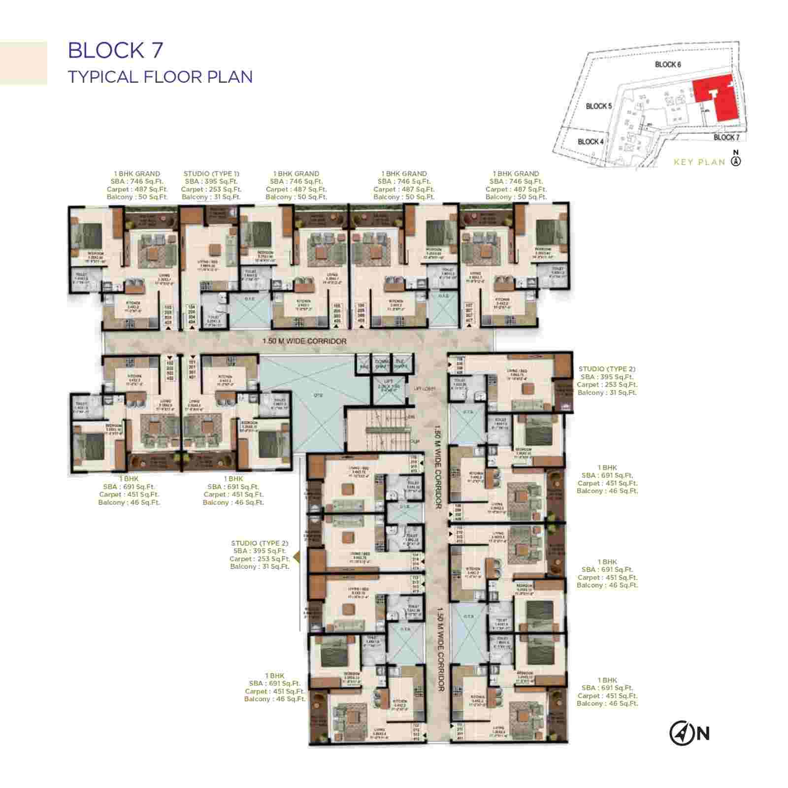 Sattva Simplicity Block 7 typical floor plan