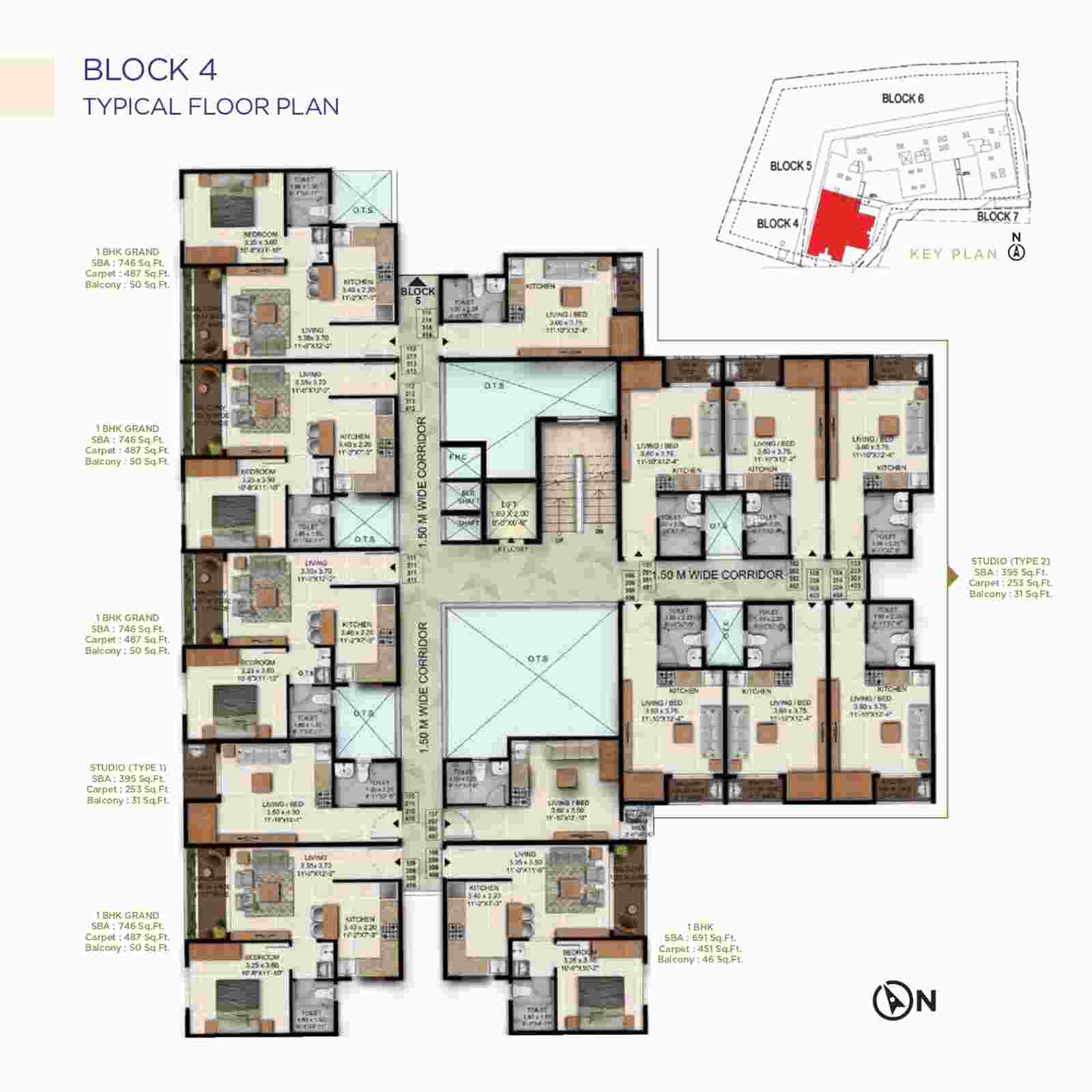 Sattva Simplicity Block 4 typical floor plan