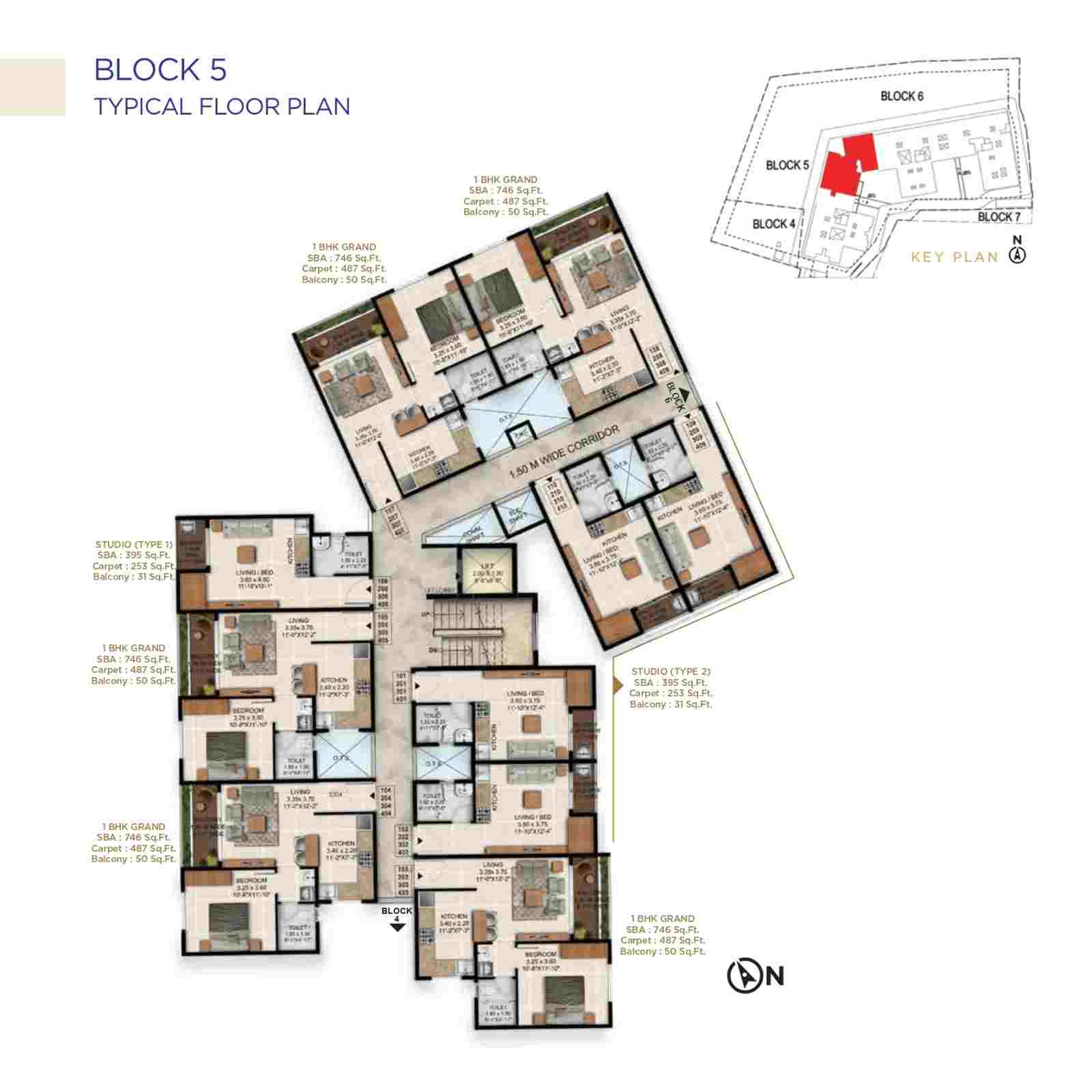 Sattva Simplicity Block 5 typical floor plan