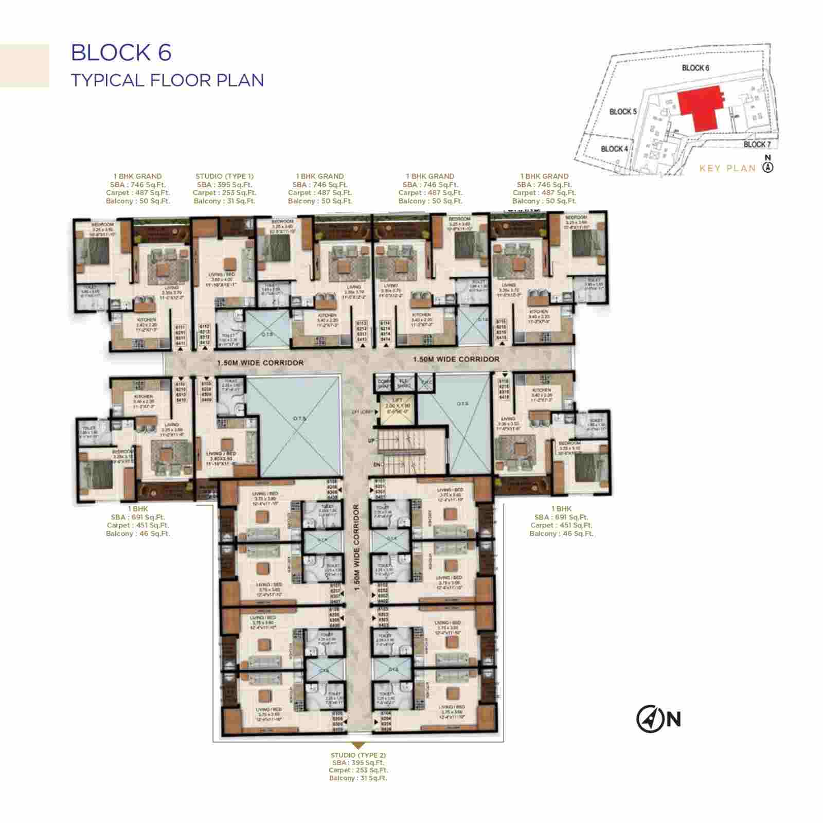 Sattva Simplicity Block 6 typical floor plan