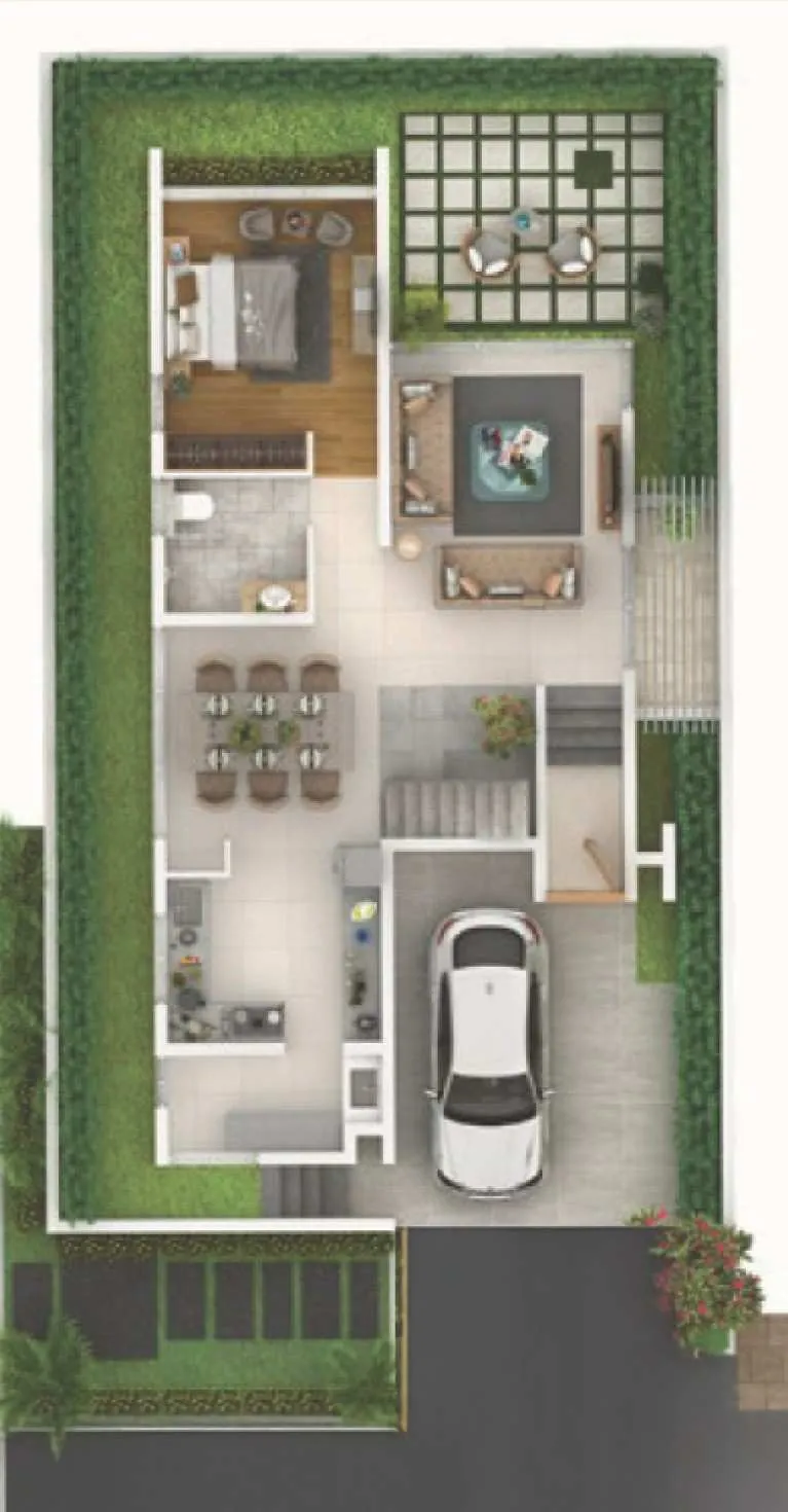 Svamitva Terravana regular east villa ground floor plan