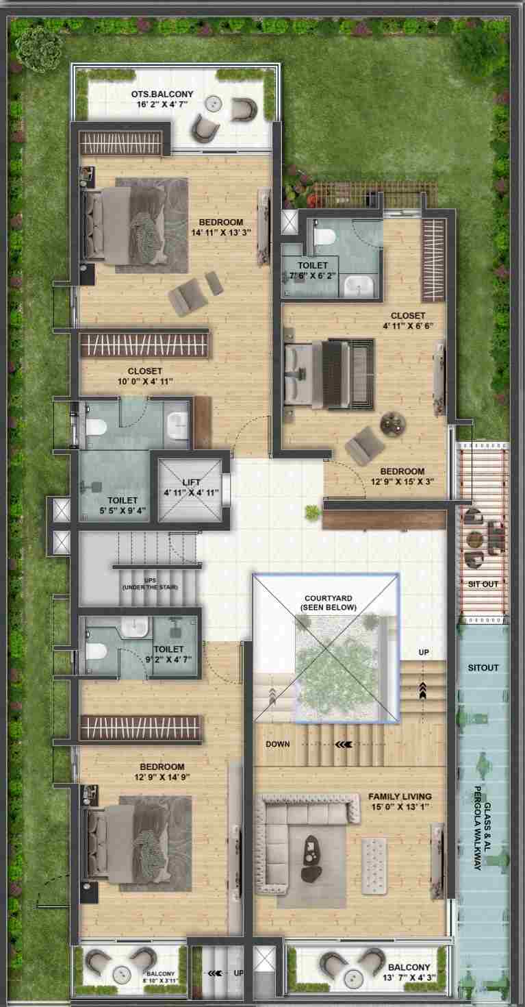 Svamitva Terravana premium east villa first floor plan