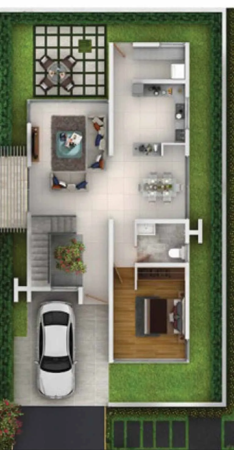 Svamitva Terravana regular west villa ground floor plan
