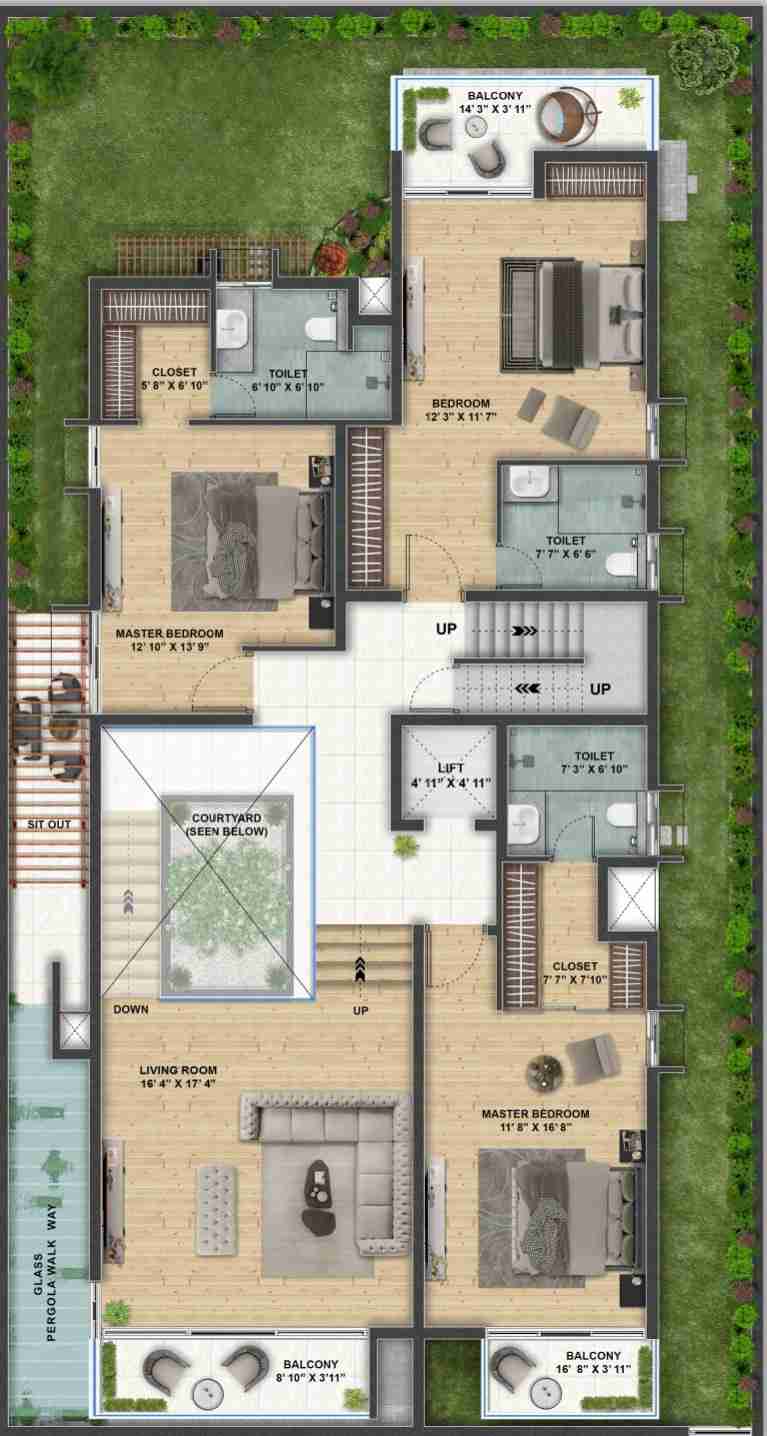 Svamitva Terravana premium west villa first floor plan