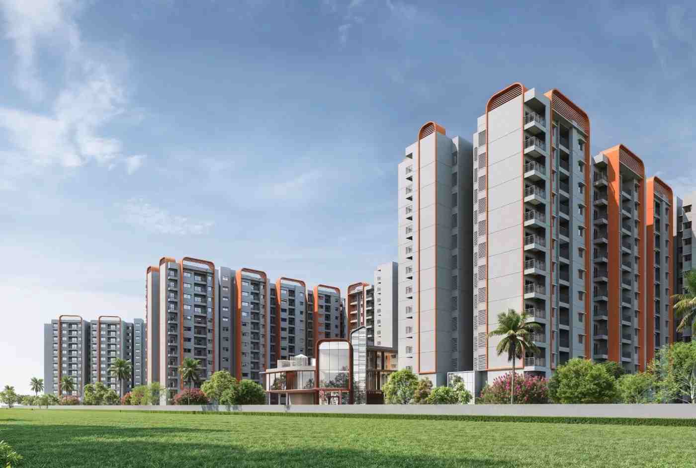 Side tower view of TVS Emerald Altura Thanisandra