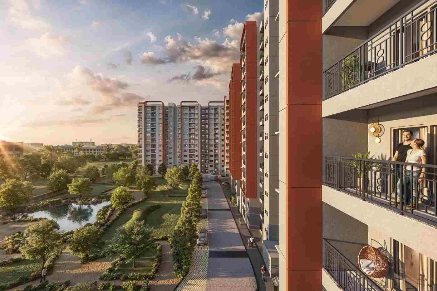 Balcony closeup view at TVS Emerald Altura