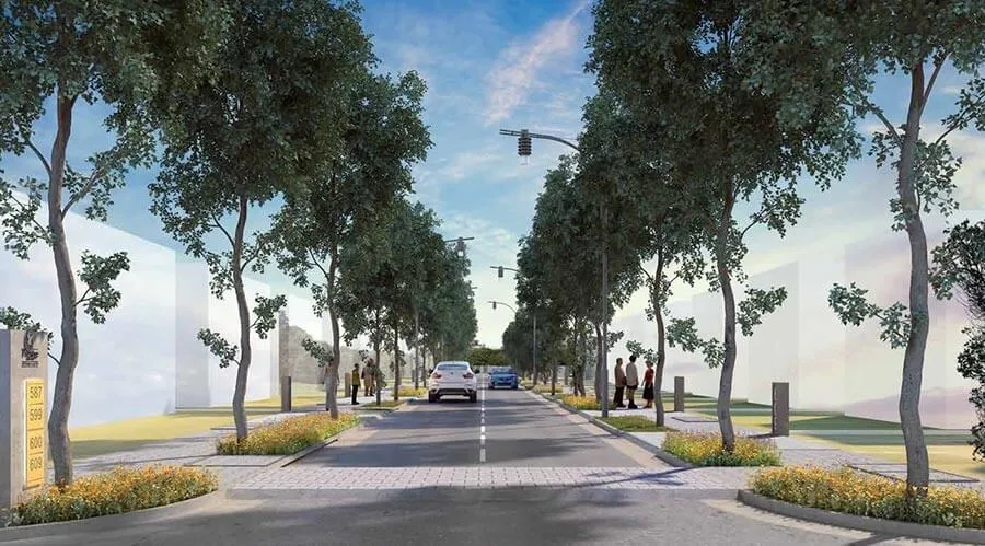 Internal roads at Prestige Great Acres Prestige City township