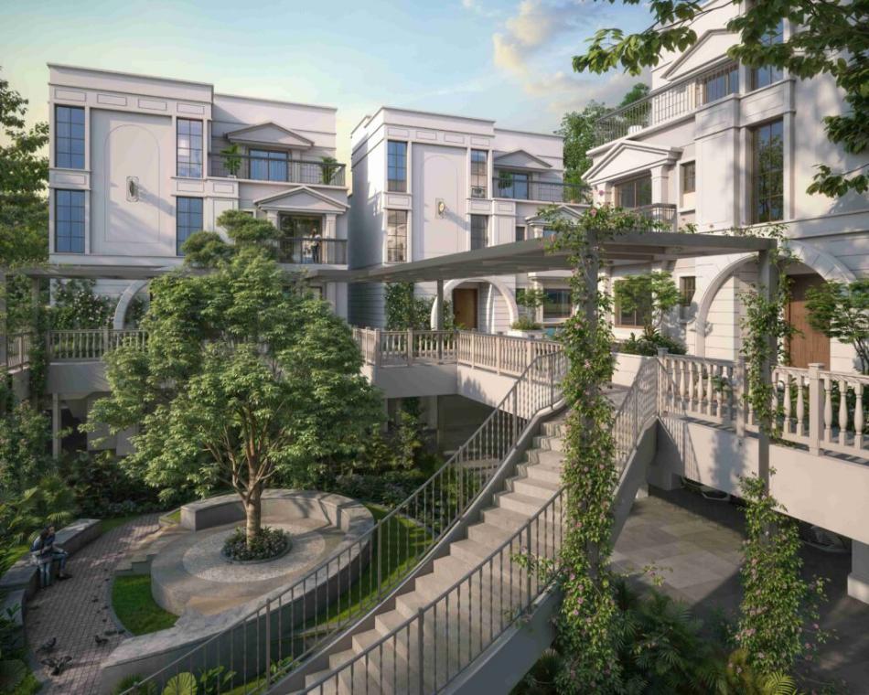 Villa street view at NVT Oikos Whitefield Bangalore