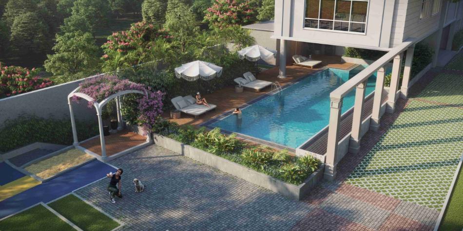 Luxury villa exterior at NVT Oikos Pattandur Agrahara
