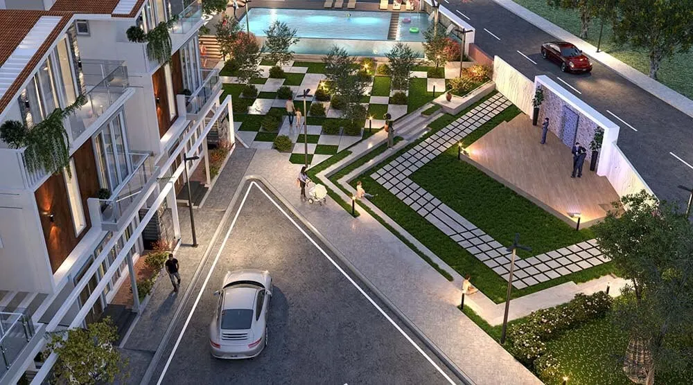 Villa facade at Sowparnika Life On The Green Bidaraguppe