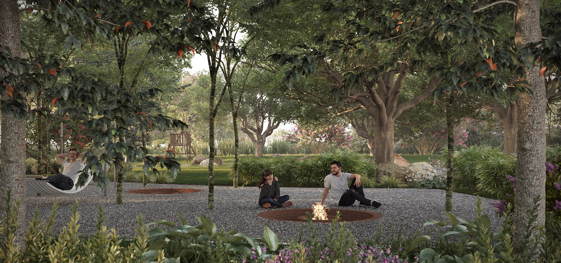 Lakeside green zone at Godrej Woodland Sarjapur Road