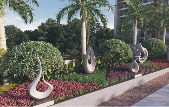Landscaped open space at Mohan Tritone Gunjur