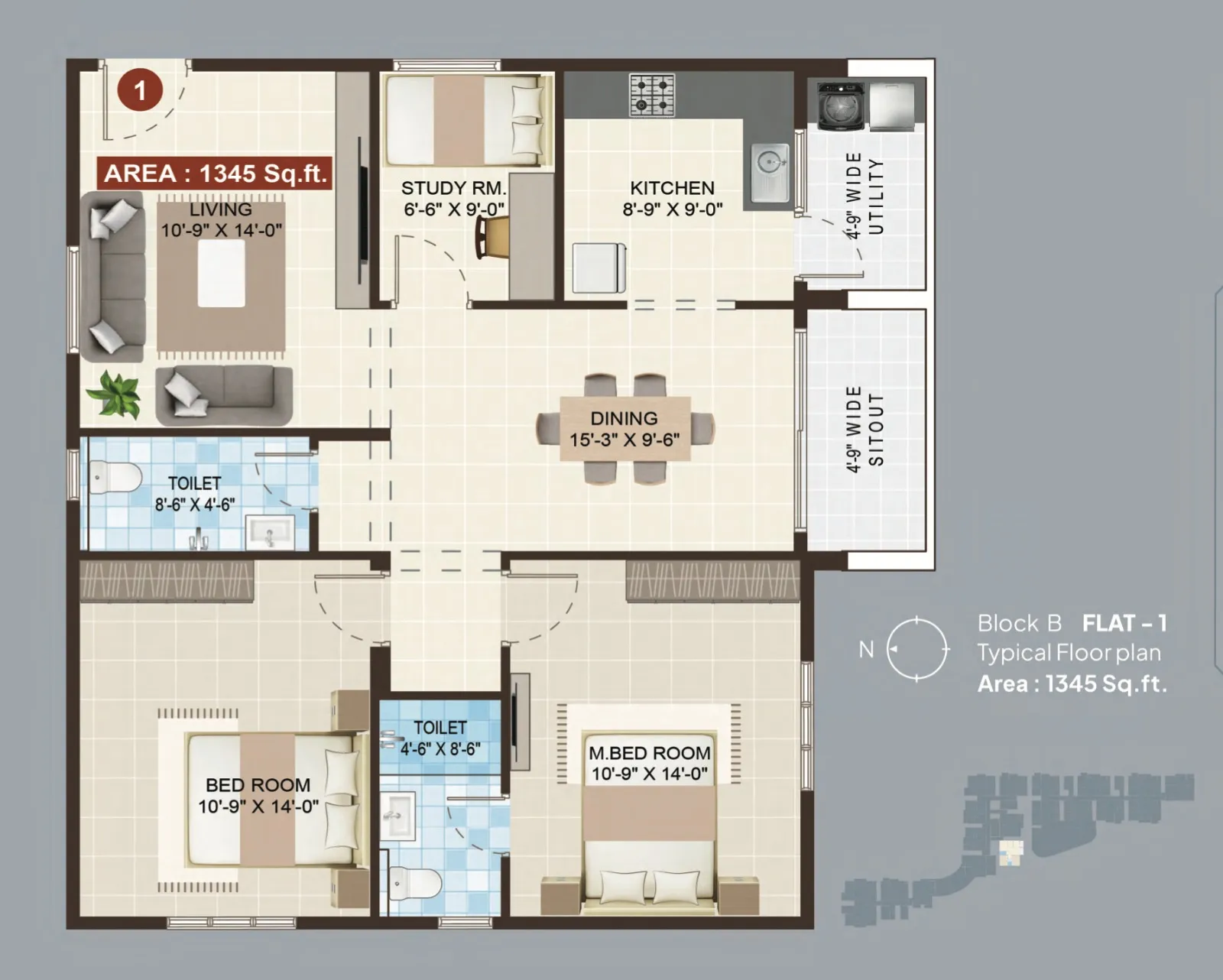 Mohan Tritone 2.5 BHK floor plan Gunjur