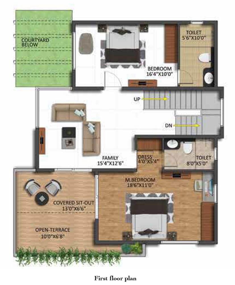 Shriram Chirping Grove villa first floor plan Sarjapur