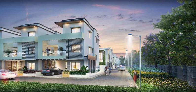 Villa elevation detail at Shriram Chirping Grove Sarjapur
