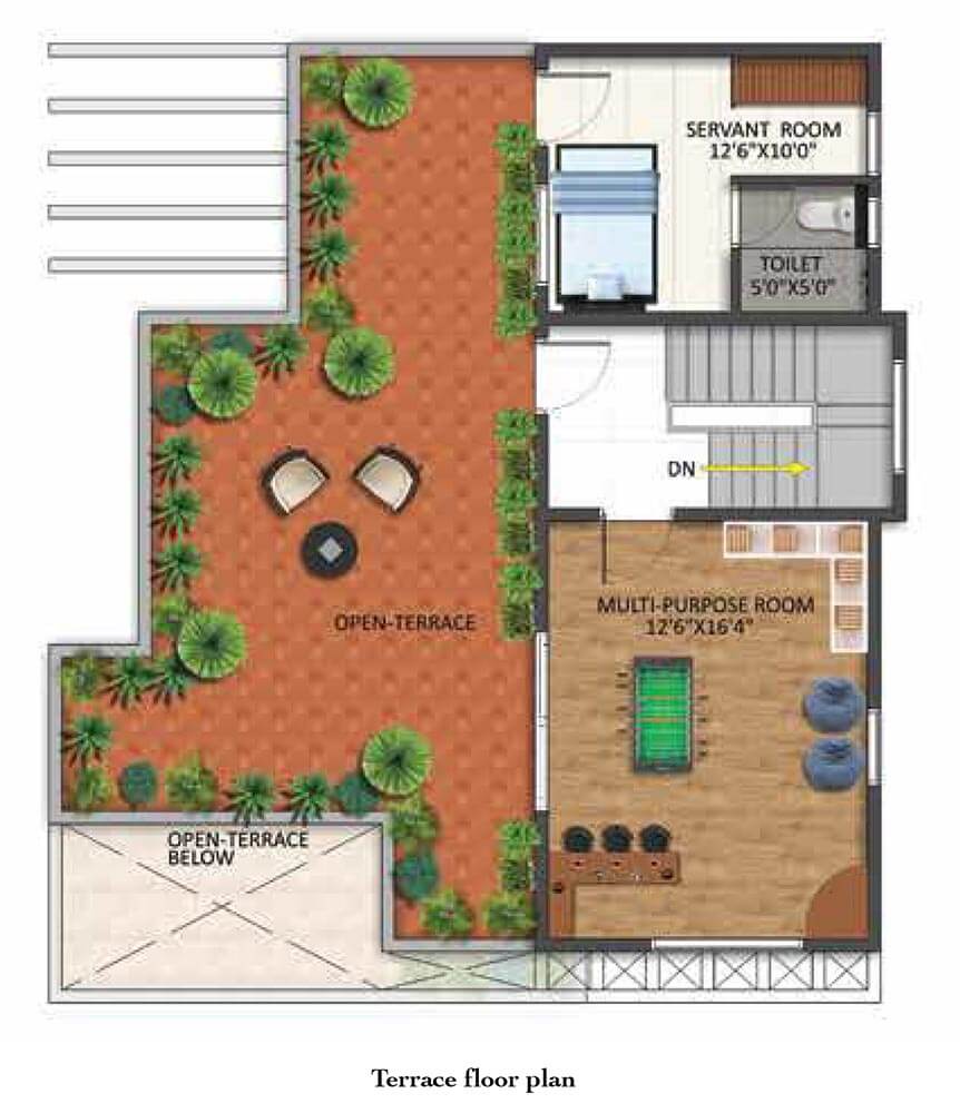 Shriram Chirping Grove villa terrace floor plan Sarjapur