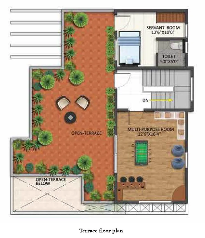 Shriram Chirping Grove villa terrace floor plan Sarjapur