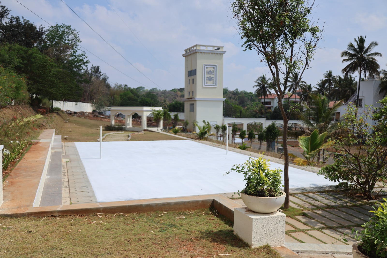 Badminton court at SLV Sri Krishna Villas Kaggalipura