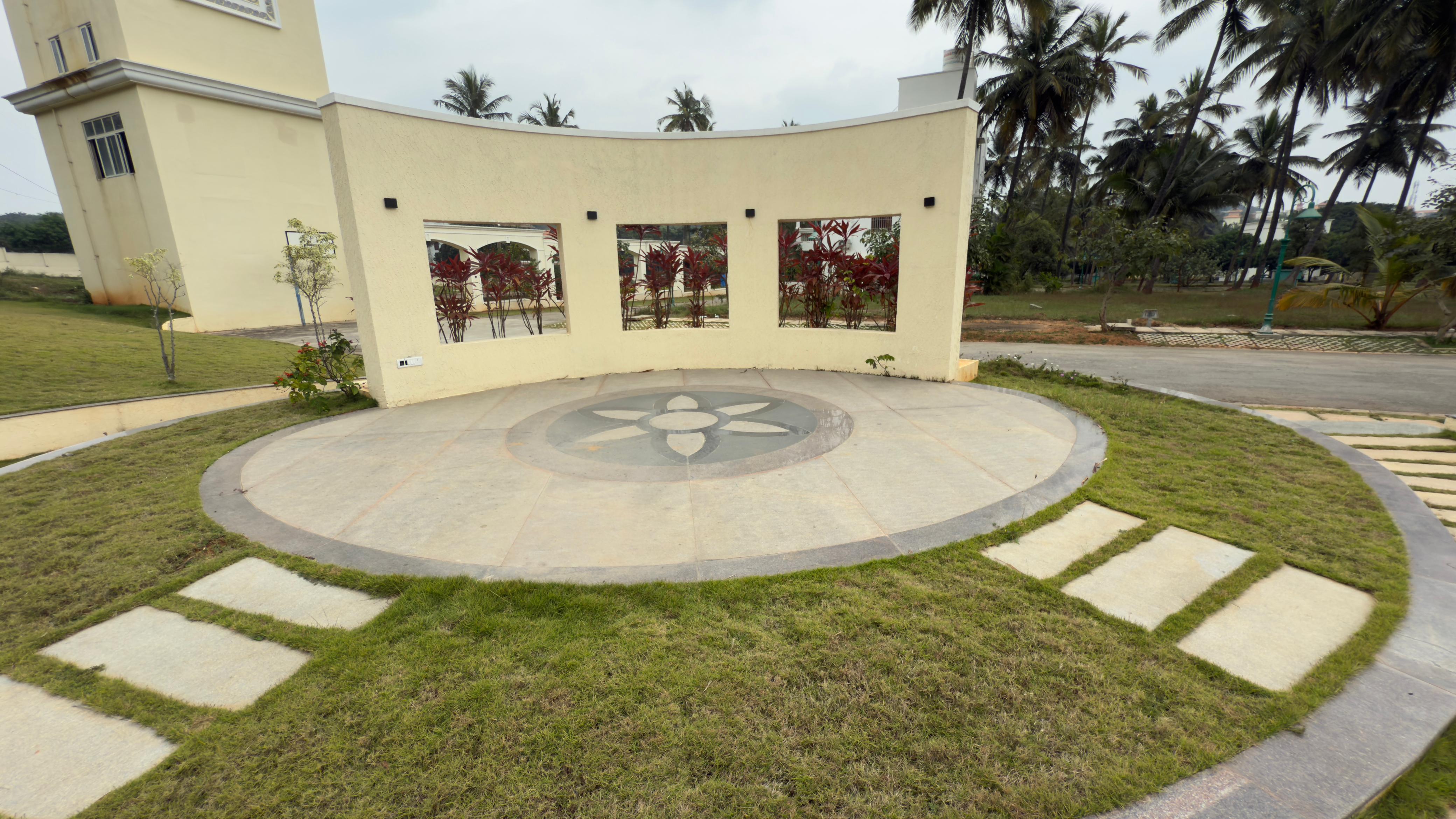 Landscaped common area at SLV Sri Krishna Villas Kaggalipura