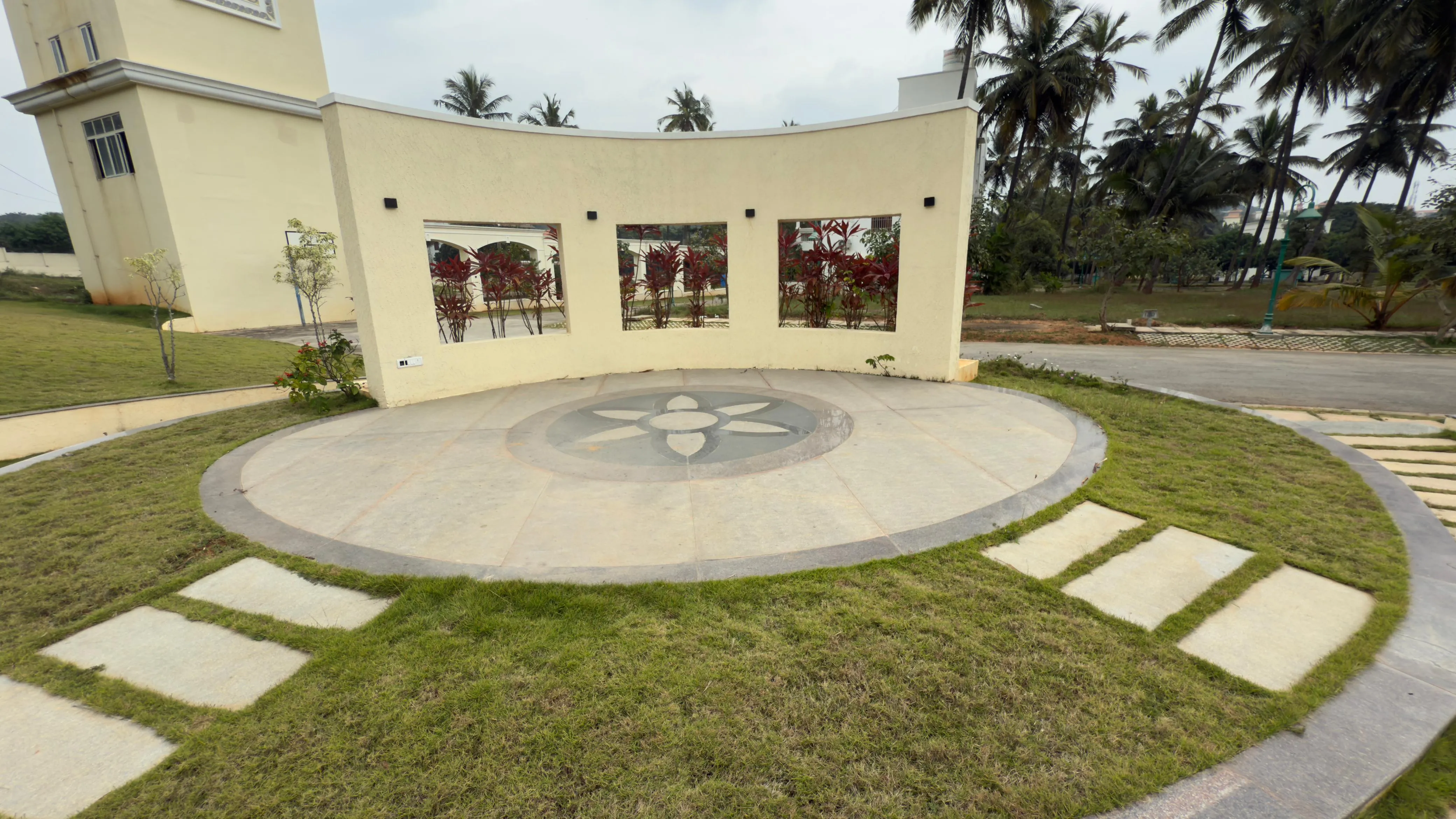 Landscaped common area at SLV Sri Krishna Villas Kaggalipura