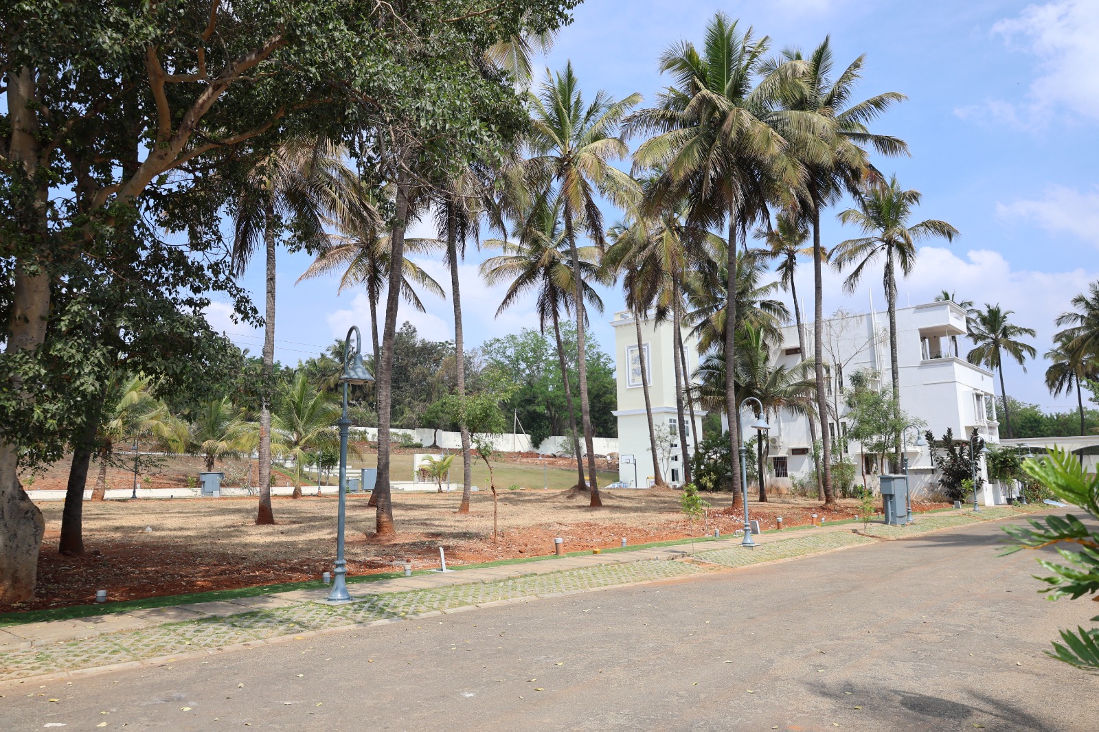 Street lighting along internal roads at SLV Sri Krishna Villas