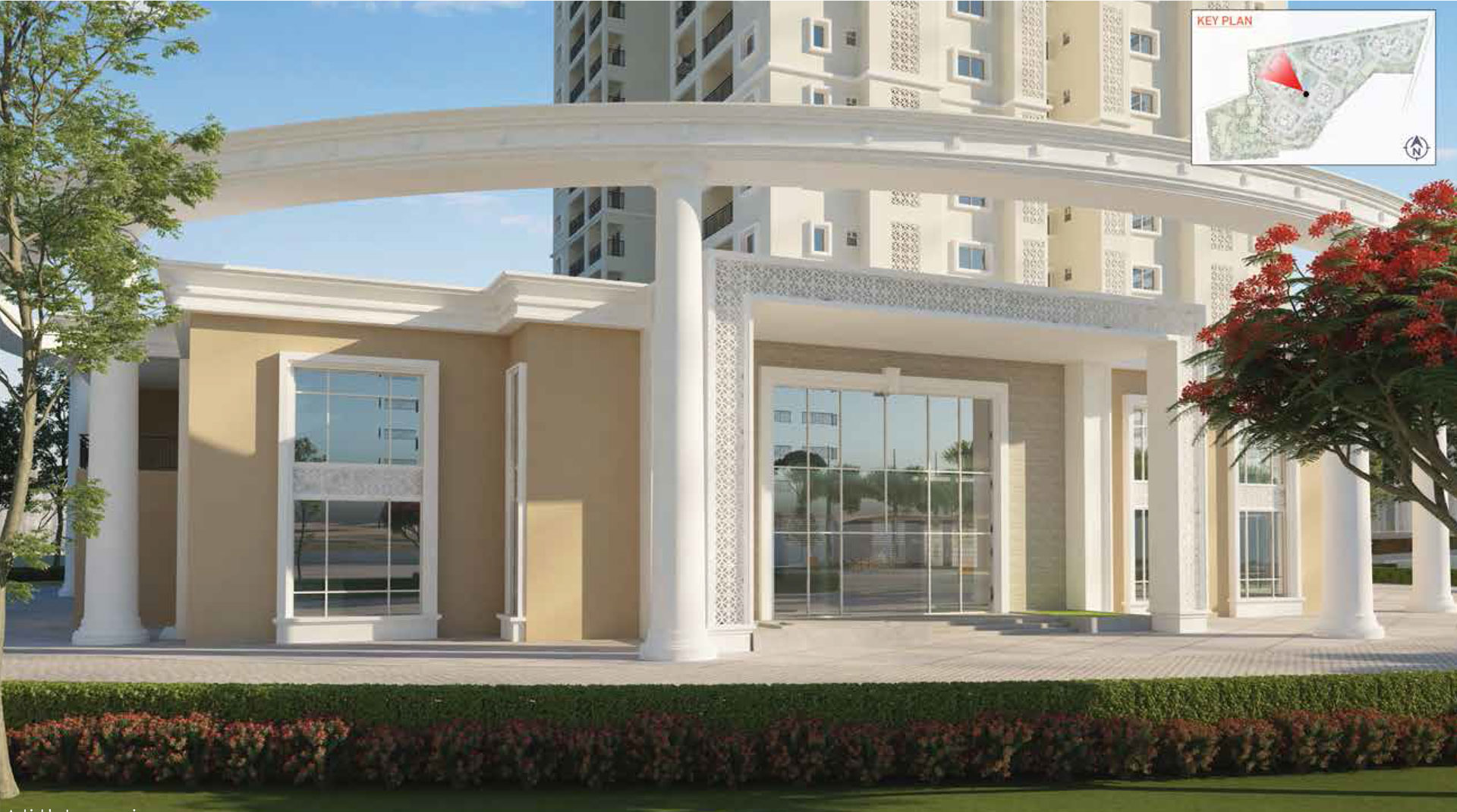 Clubhouse and amenity view at Prestige Waterford Whitefield