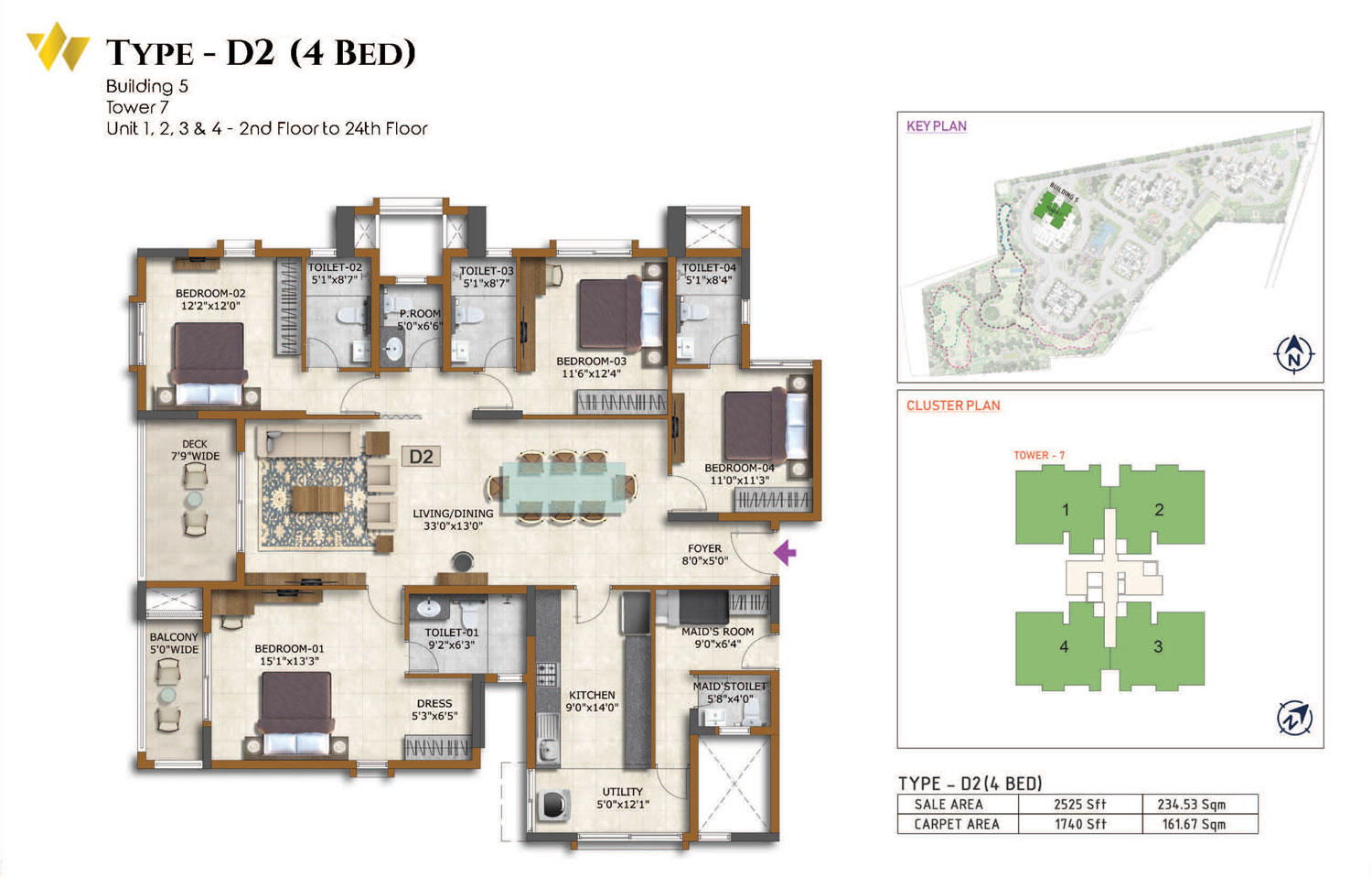 Prestige Waterford Whitefield apartment floor plan