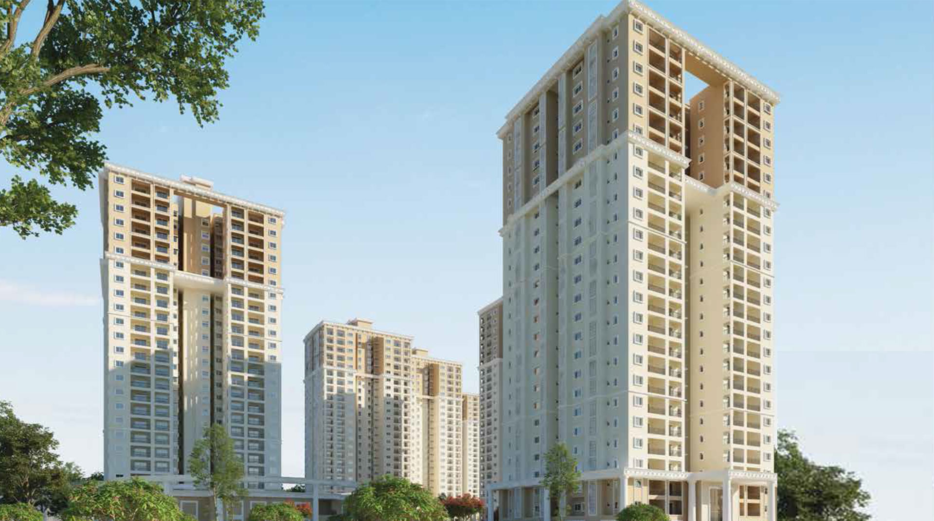 Landscaped gardens at Prestige Waterford Whitefield Bangalore