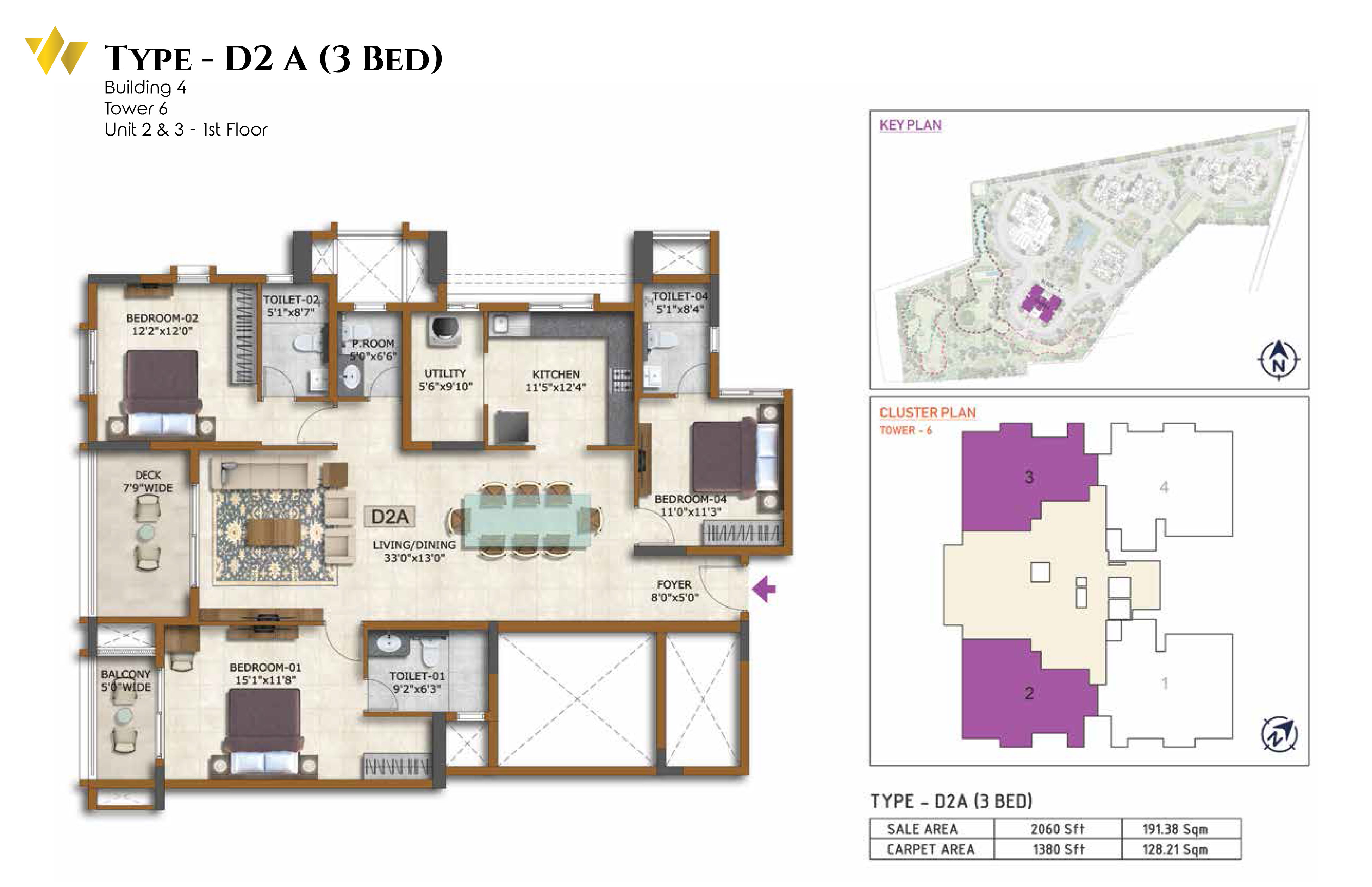 Prestige Waterford 4 BHK floor plan Whitefield