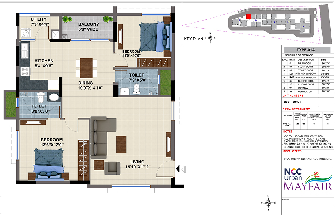 NCC Urban Mayfair Yelahanka apartment floor plan