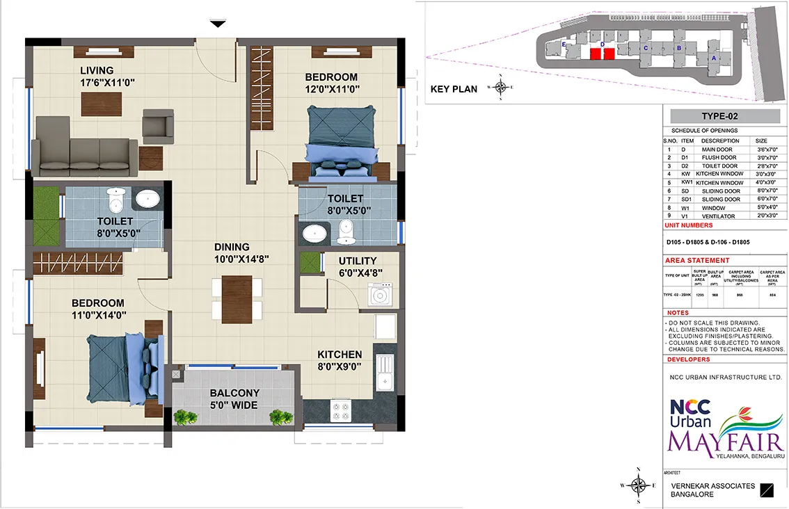 NCC Urban Mayfair 3 BHK floor plan Yelahanka