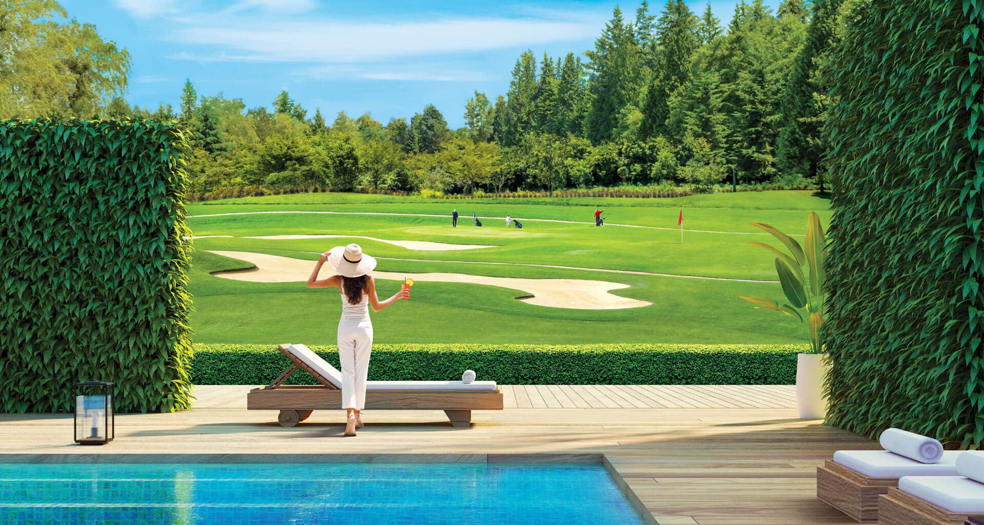 Landscaped common area at Arvind The Park Devanahalli