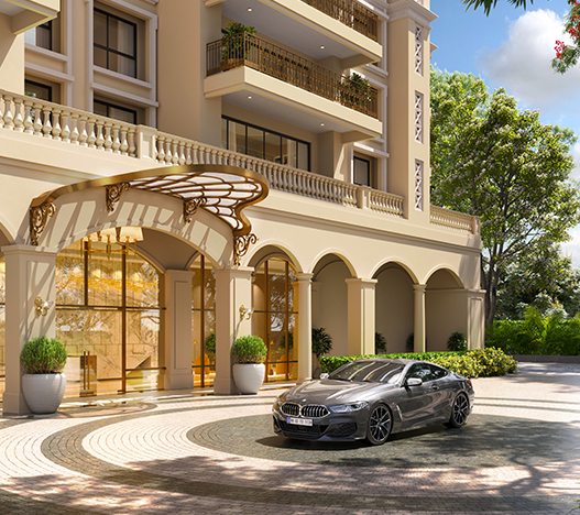 Landscaped amenity view at Lodha Bannerghatta Road