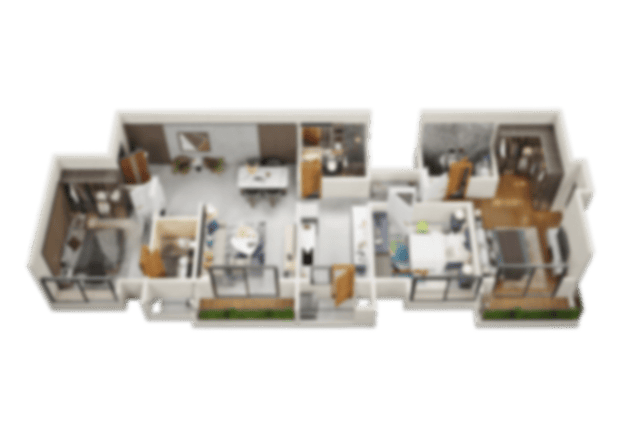 The Loft by VRise north west facing 3 BHK floor plan