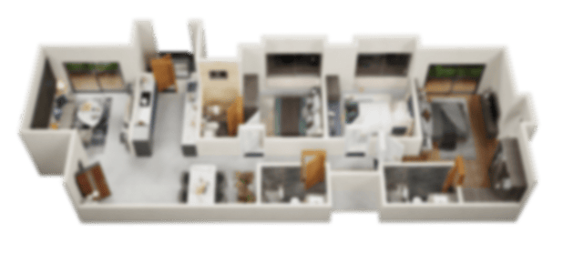 The Loft by VRise south west facing 3 BHK floor plan