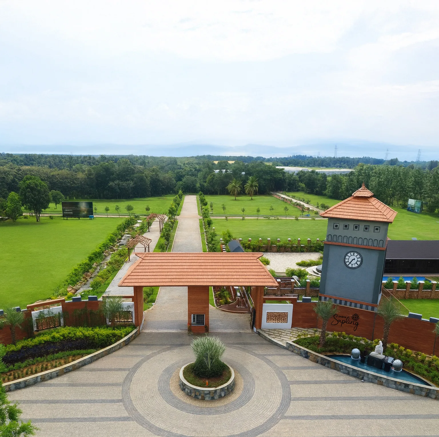 Landscaped entrance at Saibya Sapling Doddaballapur