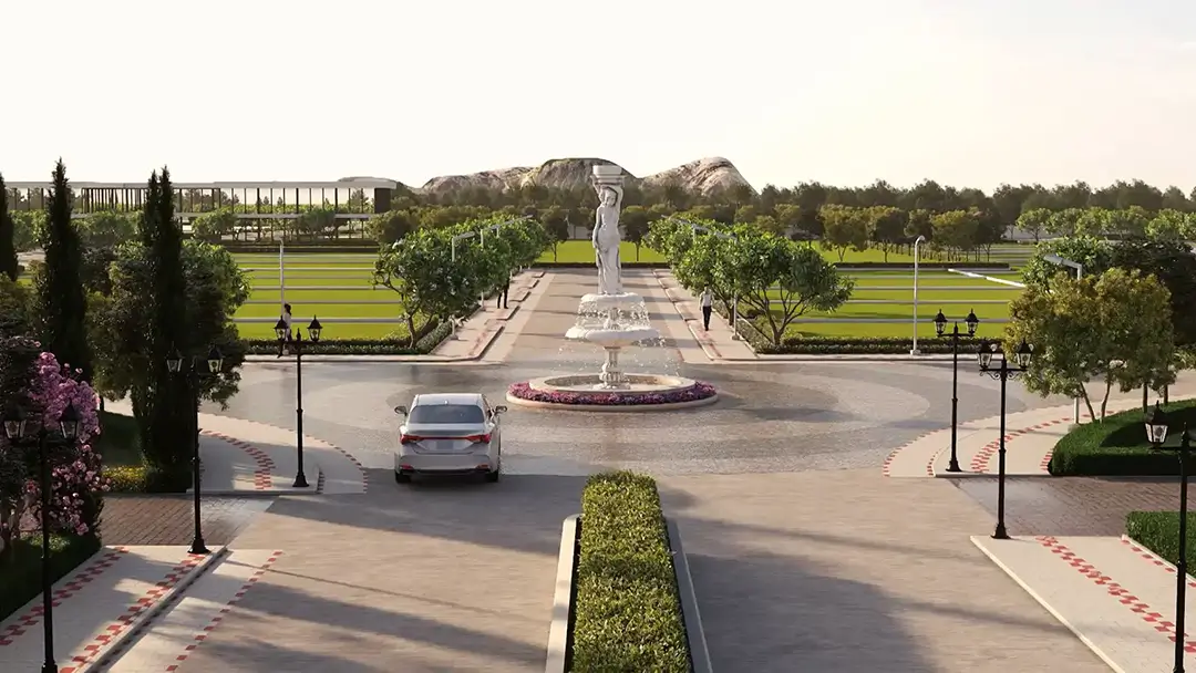 Gated entrance at Magical Springs Devanahalli