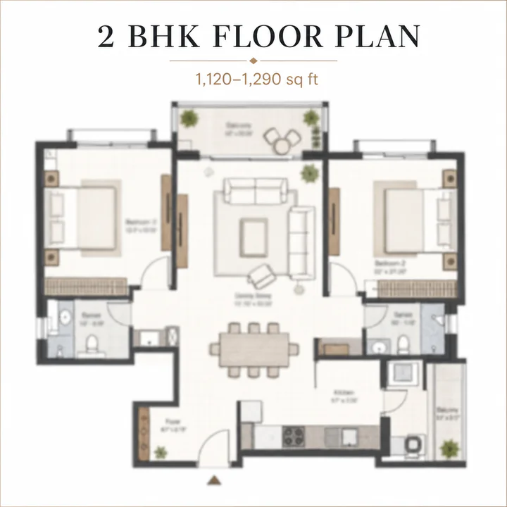 SNN Kannur Road 2 BHK floor plan Bellahalli Bangalore